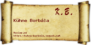 Kühne Borbála névjegykártya